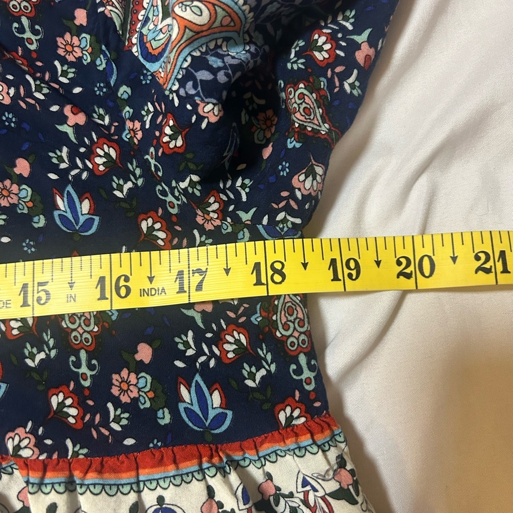 Umgee Size Small Long Sleeve Dress Blue Bohemian Hippie - Picture 10 of 10